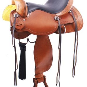 16" Circle S Trail Saddle with barbwire trim.
