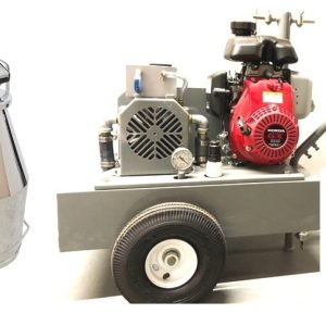 Complete Milking Package - 3 HP Gas Portable Milker w/ 1 Bucket Assembly for Cows - EZ Milking