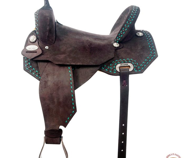 Flex Tree Western Horse Saddle In American Leather Barrel Trail - Image 5
