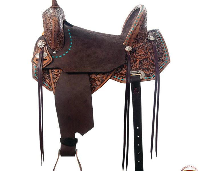 Flex Tree Western Horse Saddle In American Leather Barrel Trail