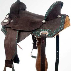 Flex Tree Western Horse Saddle In American Leather Barrel Trail