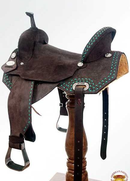 Flex Tree Western Horse Saddle In American Leather Barrel Trail