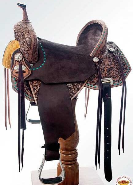 Flex Tree Western Horse Saddle In American Leather Barrel Trail - Image 4