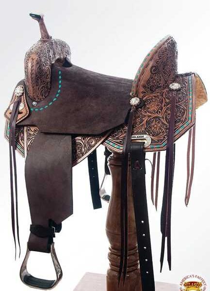 Flex Tree Western Horse Saddle In American Leather Barrel Trail - Image 3