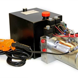 MAXIM DOUBLE VALVE POWER UNIT (12V DC, DOUBLE ACTING): 1.3 GPM, SAE 6 PORTS, 4-FUNCTION, 8 QT. TANK