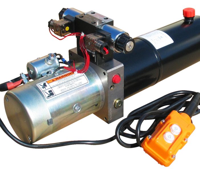 MAXIM HYDRAULIC POWER UNIT (12V DC, DOUBLE ACTING): 22.375 L X 8.75 W X 8.15 H