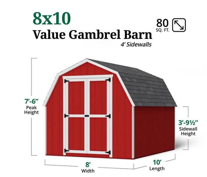 Value Series Gambrel Barn w/ 4 Foot Sidewalls (Multiple Sizes Available) - Image 3